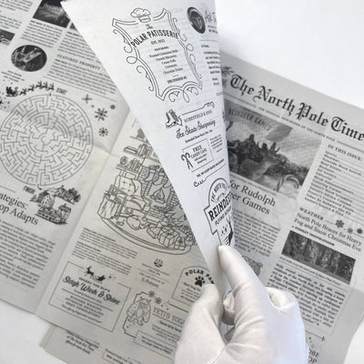 North Pole Times Newspaper - Holiday Gift Wrap + Activity - Lemon And Lavender Toronto