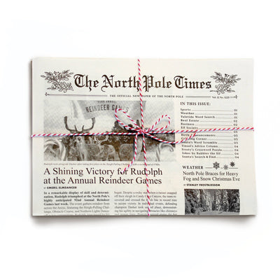 North Pole Times Newspaper - Holiday Gift Wrap + Activity - Lemon And Lavender Toronto