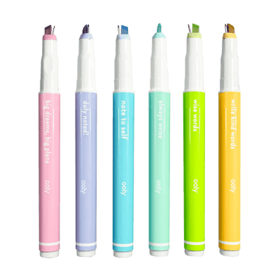 Noted! 2 - in - 1 Micro Fine Tip Pen and Highlighters - Set of 6 - Lemon And Lavender Toronto