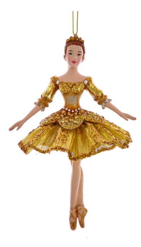 Ombré Gold & Silver Ballerina Ornaments, 2 Assorted - Lemon And Lavender Toronto