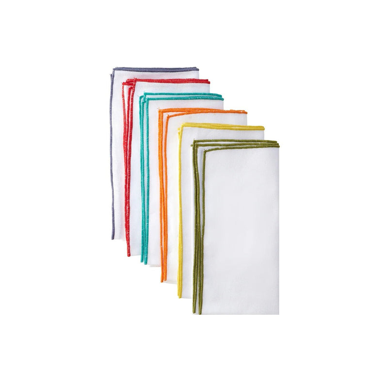 Overlock Napkin Set of 12 Assorted Colors - Lemon And Lavender Toronto