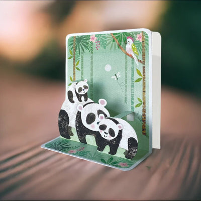 Pandas Pop - up Small 3D Card - Lemon And Lavender Toronto