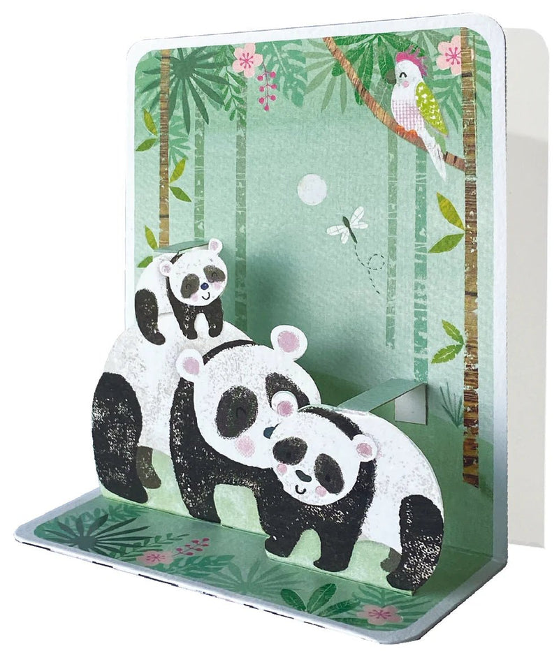 Pandas Pop - up Small 3D Card - Lemon And Lavender Toronto