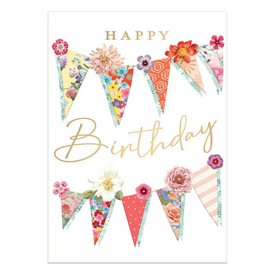 Party Pennants Birthday Greeting Card - Lemon And Lavender Toronto