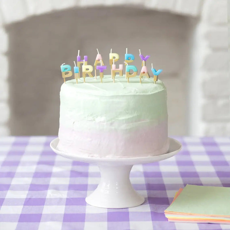 Pastel Color Happy Birthday Candles | Cake Candles - Lemon And Lavender Toronto