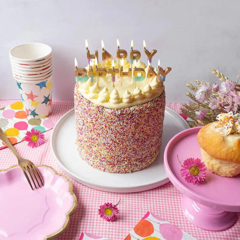 Pastel Color Happy Birthday Candles | Cake Candles - Lemon And Lavender Toronto