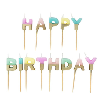 Pastel Color Happy Birthday Candles | Cake Candles - Lemon And Lavender Toronto