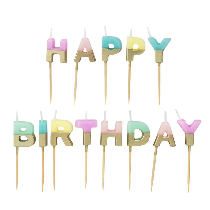 Pastel Color Happy Birthday Candles | Cake Candles - Lemon And Lavender Toronto