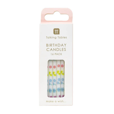 Pastel Floral Birthday Candles 16 Pack - Lemon And Lavender Toronto