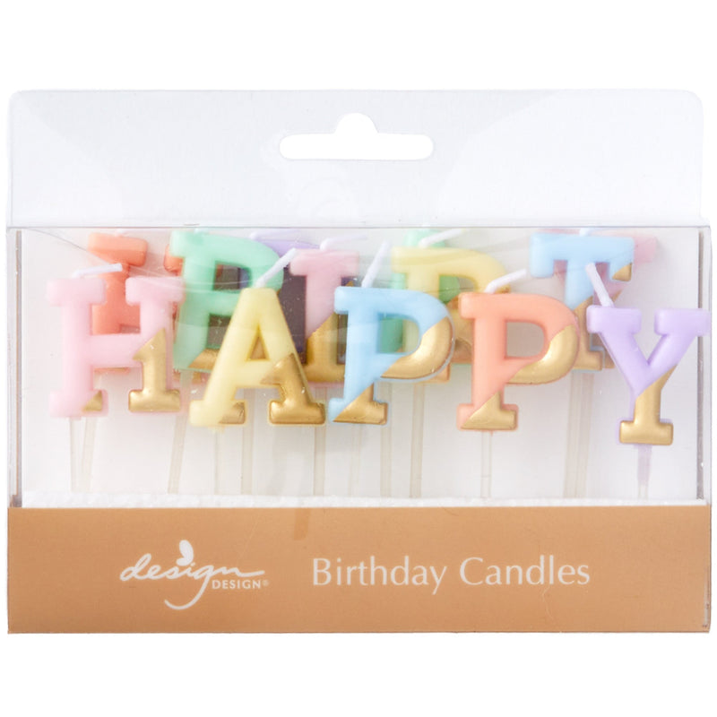 Pastel Pinwheel Happy Birthday Large Candle Set - Lemon And Lavender Toronto