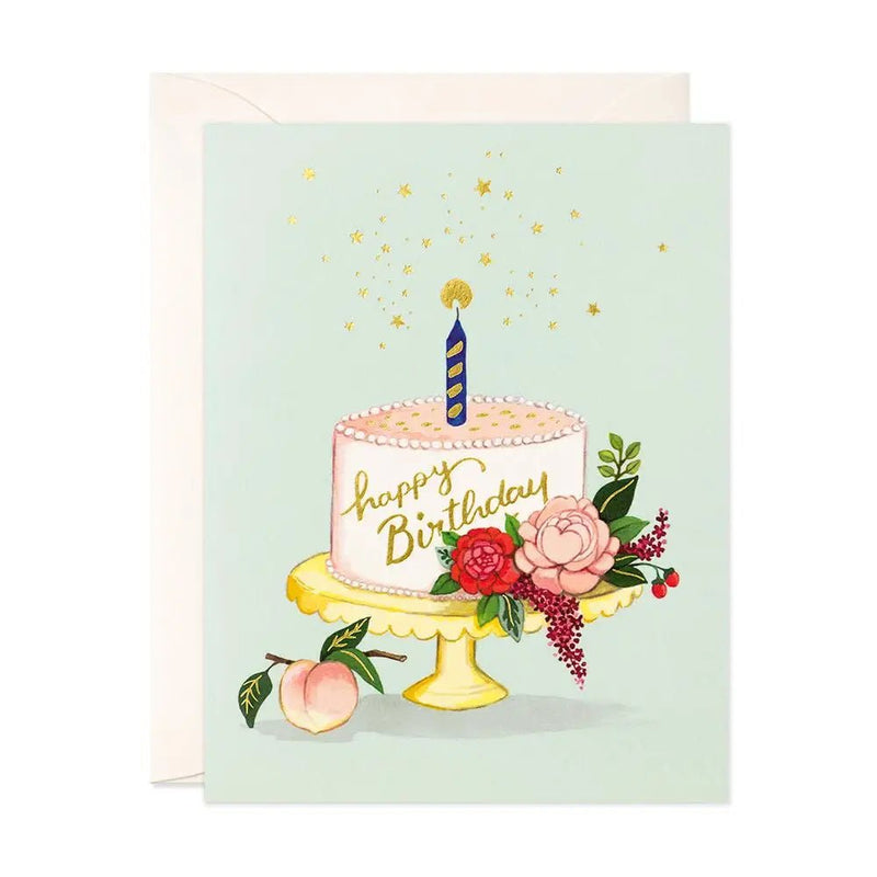 Peach Cake Birthday Greeting Card - Lemon And Lavender Toronto