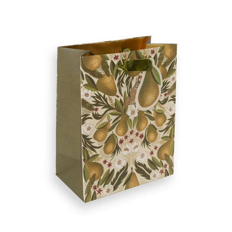 Pear and Birds Medium Christmas Gift Bag - Lemon And Lavender Toronto