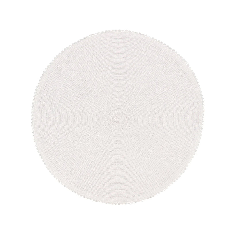 Pearl Trimmed Round Placemat - Lemon And Lavender Toronto