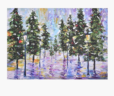 Pines in Moonlight Deluxe Boxed Holiday Cards - Lemon And Lavender Toronto