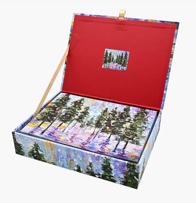 Pines in Moonlight Deluxe Boxed Holiday Cards - Lemon And Lavender Toronto