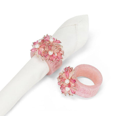 Pink Beaded Flower Napkin Ring - Lemon And Lavender Toronto