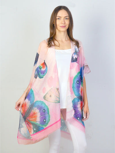 Pink Butterfly Flowy Kimono - Lemon And Lavender Toronto