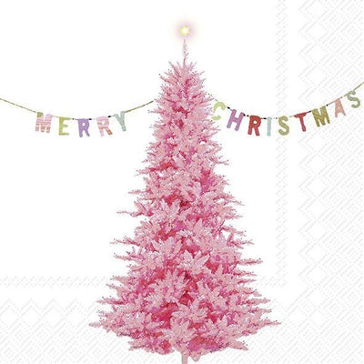 Pink Christmas Tree Luncheon Napkins - Lemon And Lavender Toronto