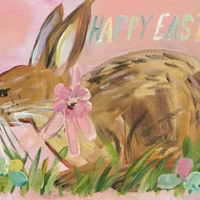 Pink Easter Bunny Greeting Card - Lemon And Lavender Toronto