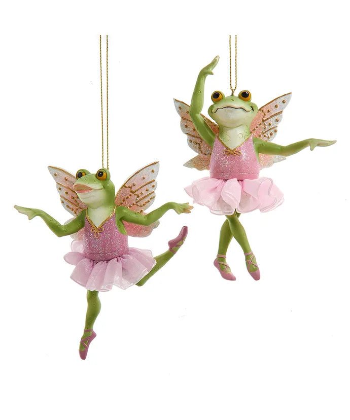 Pink Frog Ballerina Ornaments, 2 Assorted - Lemon And Lavender Toronto