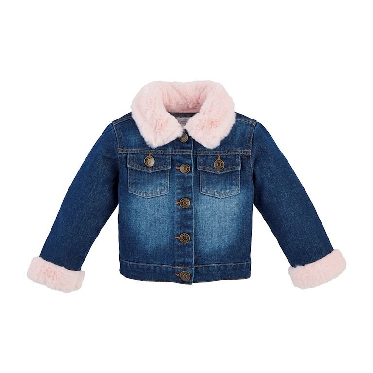 Pink Fur Trim Denim Jacket - Lemon And Lavender Toronto