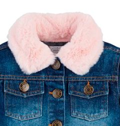 Pink Fur Trim Denim Jacket - Lemon And Lavender Toronto