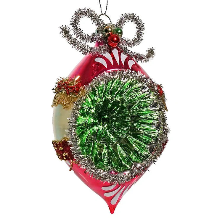 Tinsel Reflector Finial Ornament