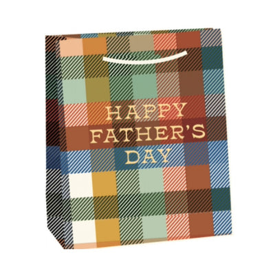 Plaid Happy Father's Day Gift Bag - Lemon And Lavender Toronto