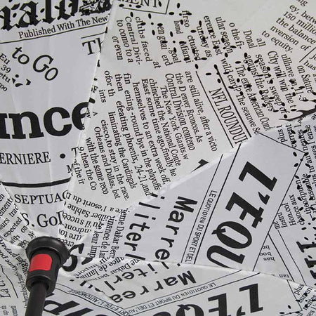 Newspaper Print Double Layer Inverted Umbrella Shaped Handle