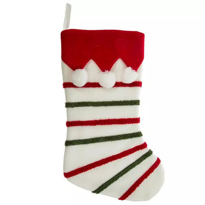 Pom Poms & Stripes Stocking - Lemon And Lavender Toronto