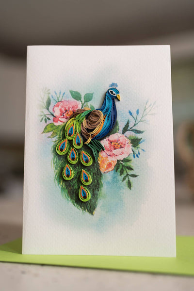 Pretty in Peacock Quilling Card - Lemon And Lavender Toronto