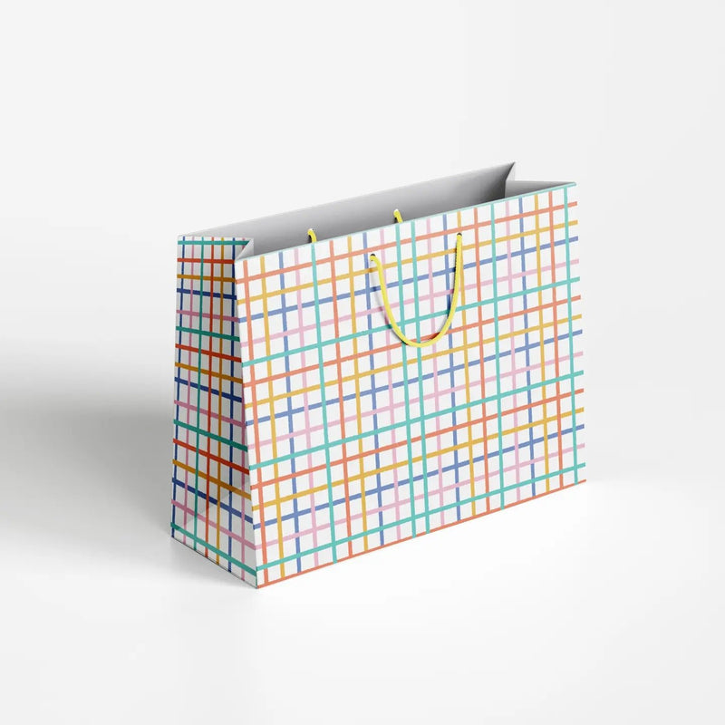 Prismatic Striped Pattern Gift Bag - Lemon And Lavender Toronto