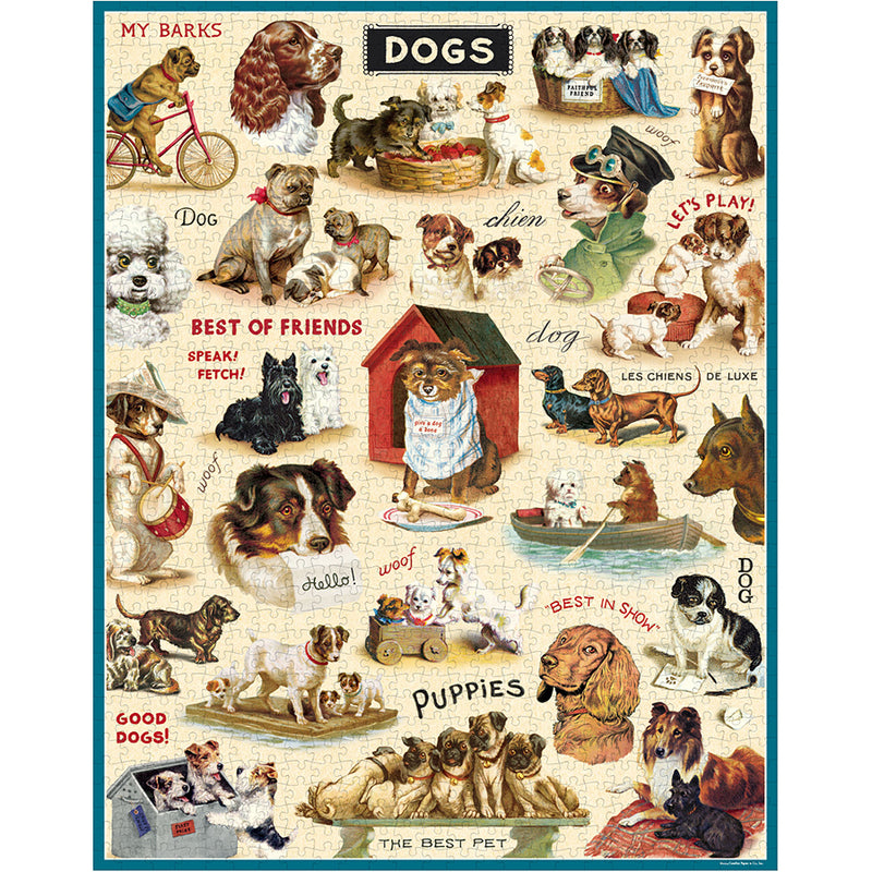 Vintage Dogs 1,000 Piece Puzzle - Cavallini