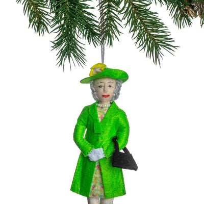 Queen Elizabeth - Green Dress Ornament - Lemon And Lavender Toronto