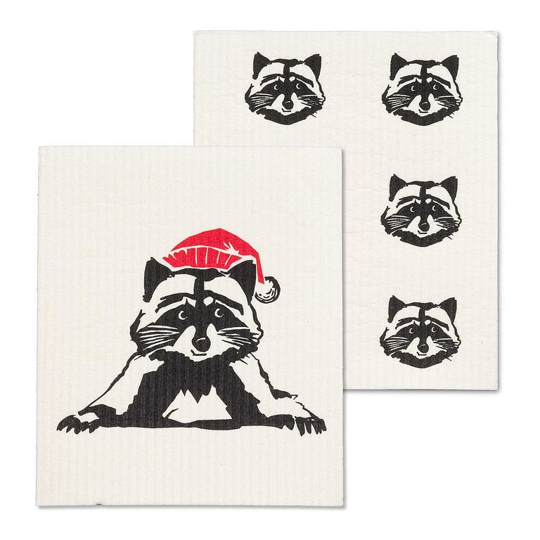 Raccoon with Hat Dishcloths. Set of 2 - Lemon And Lavender Toronto