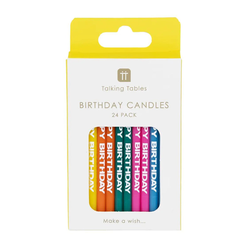 Rainbow Happy Birthday Candles 24 Pack - Lemon And Lavender Toronto