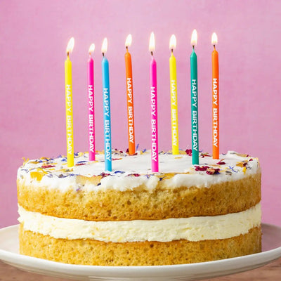Rainbow Happy Birthday Candles 24 Pack - Lemon And Lavender Toronto