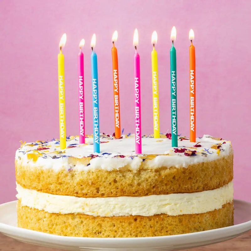 Rainbow Happy Birthday Candles 24 Pack - Lemon And Lavender Toronto