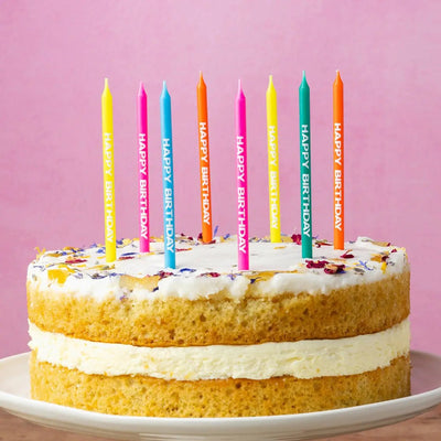 Rainbow Happy Birthday Candles 24 Pack - Lemon And Lavender Toronto