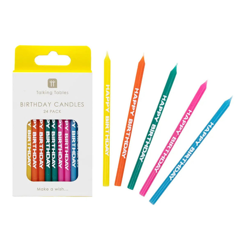 Rainbow Happy Birthday Candles 24 Pack - Lemon And Lavender Toronto