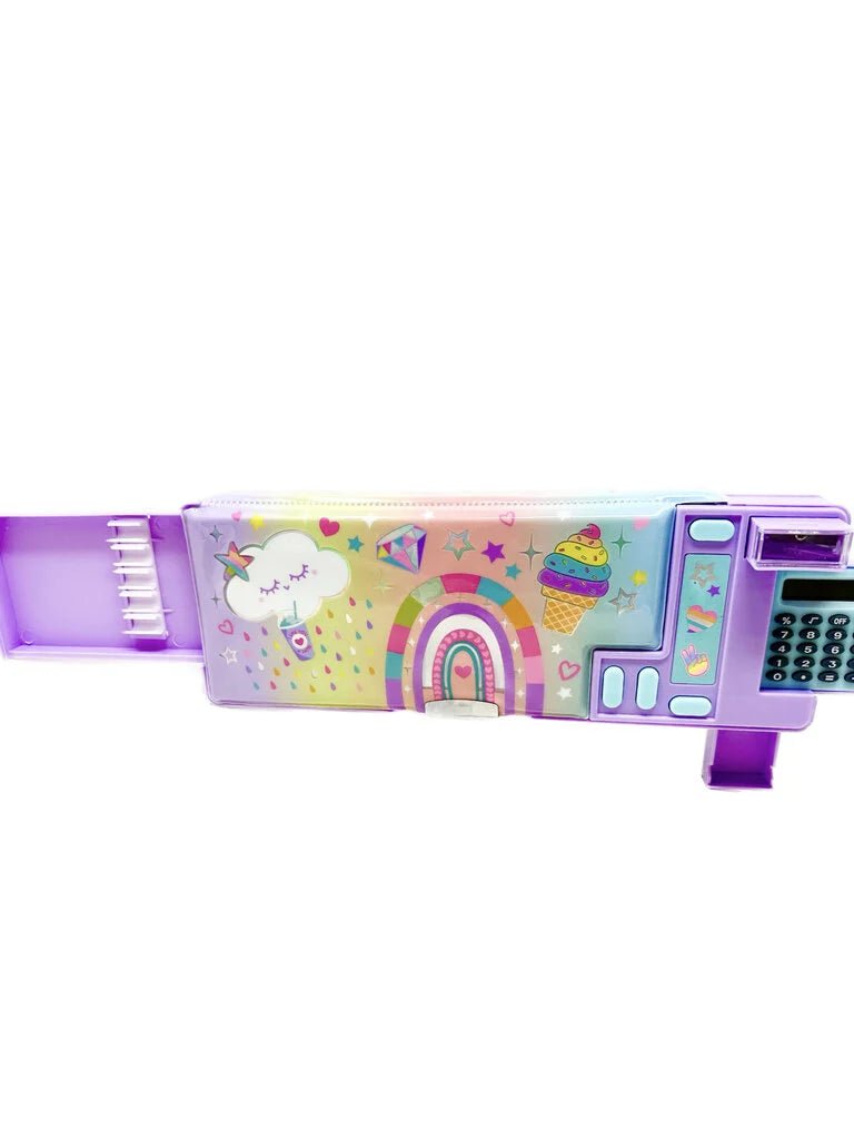 Rainbow Multi - Function Pencil Case - Lemon And Lavender Toronto