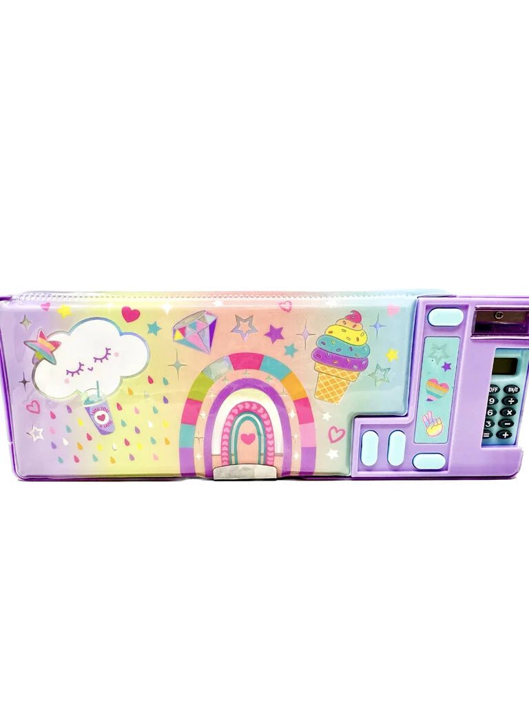 Rainbow Multi - Function Pencil Case - Lemon And Lavender Toronto