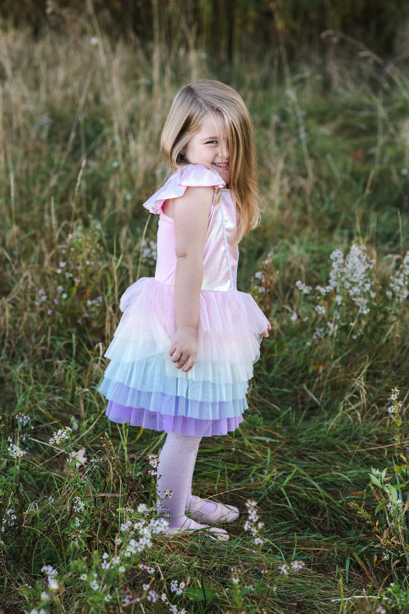 Rainbow Ruffle Tutu Dress - Lemon And Lavender Toronto