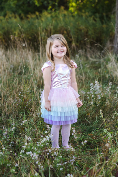 Rainbow Ruffle Tutu Dress - Lemon And Lavender Toronto