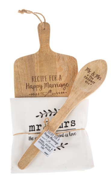 Recipe for Happy Marriage - Board, Towel & Spoon Set - Lemon And Lavender Toronto