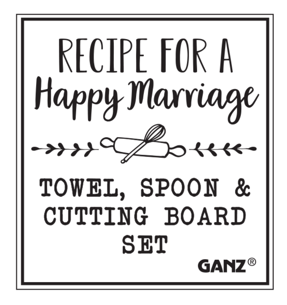 Recipe for Happy Marriage - Board, Towel & Spoon Set - Lemon And Lavender Toronto