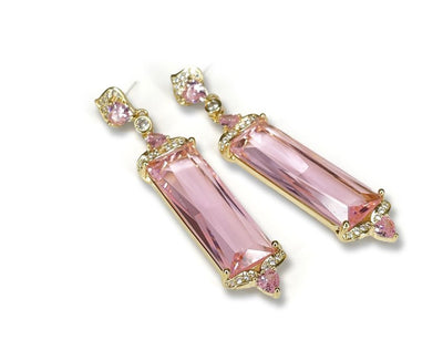 Rectangular Pink Earrings - Lemon And Lavender Toronto