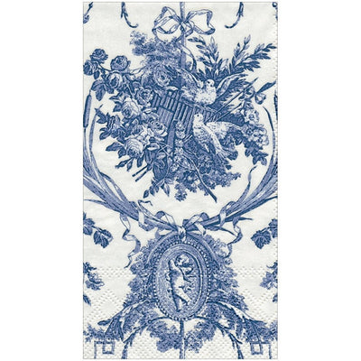 Romantic Blue Toile Paper Guest Napkins - 15 Per Pack - Lemon And Lavender Toronto