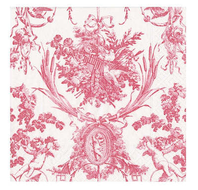 Romantic Toile Rose Paper Luncheon Napkins - 20 Per Package - Lemon And Lavender Toronto