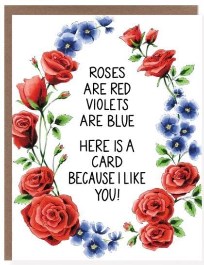 Rose And Violets I Like You Card - Lemon And Lavender Toronto